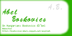abel boskovics business card
